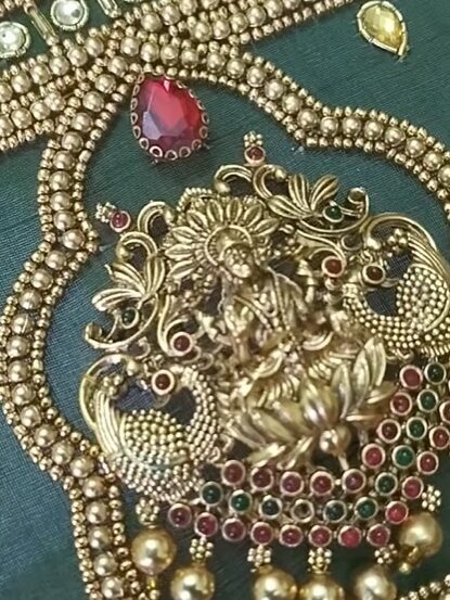 Magam aari work bridal blouse design with intricate hand embroidery by Vaitheeswara Aari Works in Mayiladuthurai